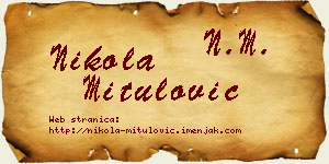 Nikola Mitulović vizit kartica